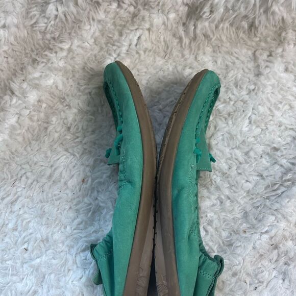 Hush Puppies Women's HPO2 FLEX Mint Green Leather Slip-On flats Medium Moyen SZ7 - Picture 6 of 9